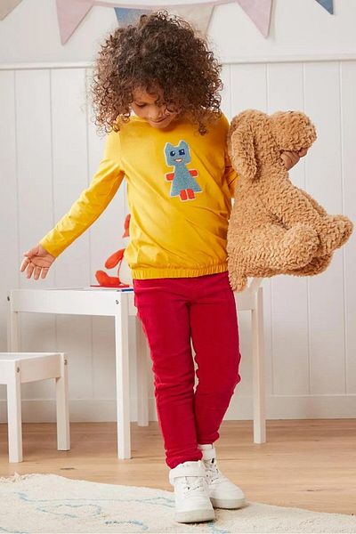 Tchibo Toddler Girls Pull,on Corduroy, Red Orange