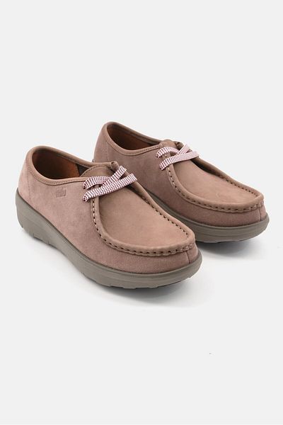 Fitflop Women Loaf Lace Up Closure Casual Shoes, Taupe