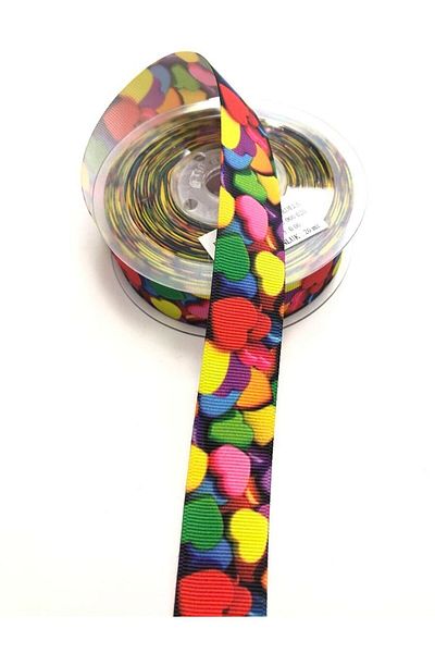 Hobigram Κορδέλα Grosgrain με σχέδιο καρδιάς 2,5 cm – Κορδέλα