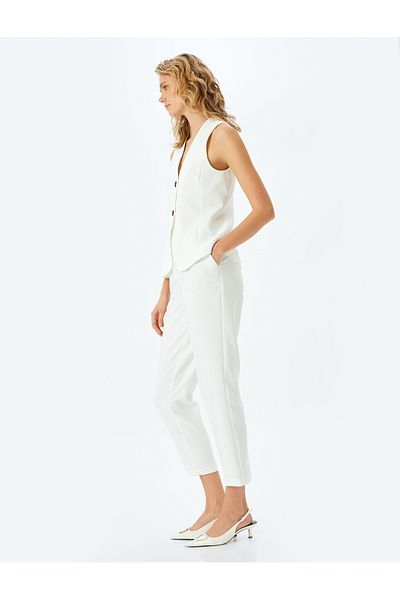 Koton off white Carrot Cut Fabric Pants