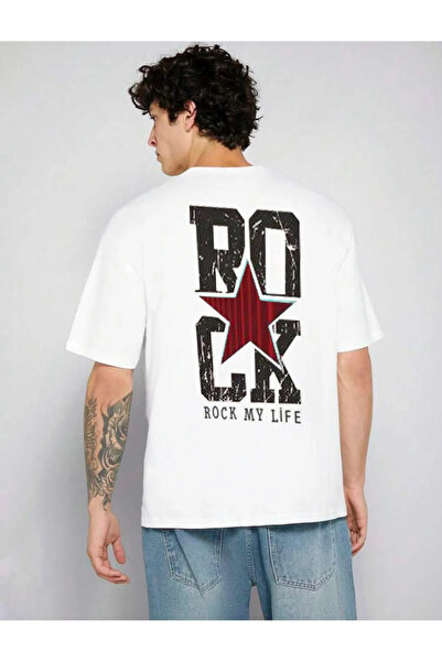 pandy Μπλουζάκι με κοντό μανίκι Unisex Rock My Life με στάμπα