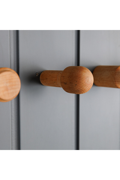 WoMoreCo 3'lü Ahşap Piyon Duvar Askısı & Banyo & Antre & Ofis Askılık | Minimalist Askılık | Naturel Renk