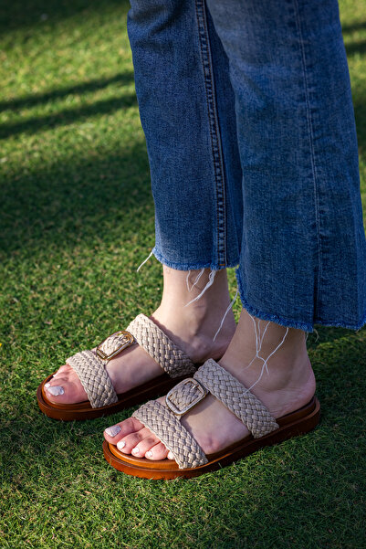 Tasarım Μπεζ Παντόφλες Γυναικεία σανδάλια παντόφλες γυναικεία παπούτσια με δι...