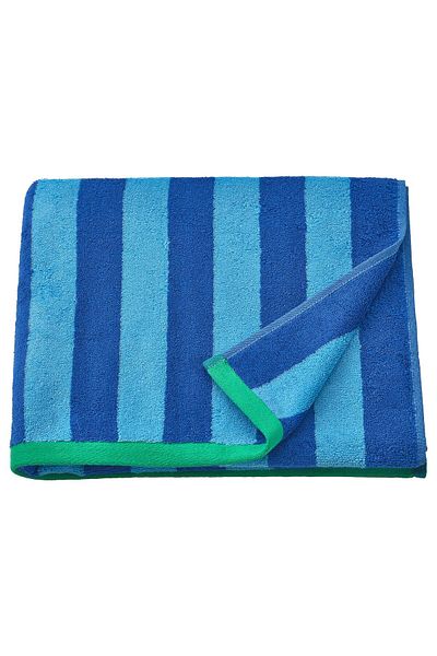 erorex Bath towel, bright blue/light blue striped, 70x140 cm