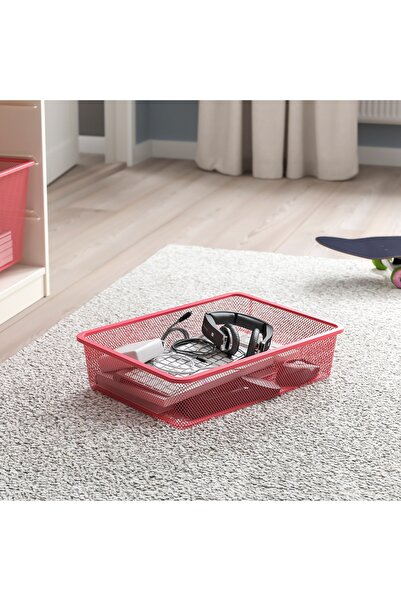 erorex Mesh storage box, light red, 42x30x10 cm