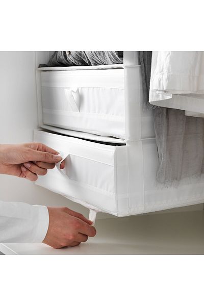 erorex Box with compartments, white, 44x34x11 cm
