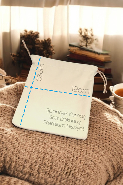 Do it Love - Premium Büzgülü Kese Torba Yaldızlı Varak Işlemeli - 19x23cm - Spandeks Kumaş