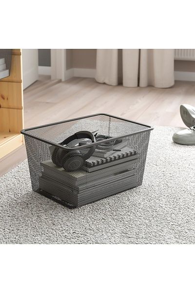 erorex Mesh storage box, dark grey, 42x30x23 cm