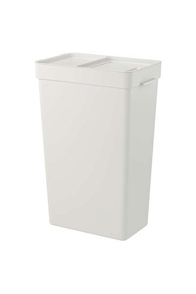 erorex Bin with lid, light grey, 35 l