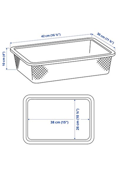 erorex Mesh storage box, light red, 42x30x10 cm