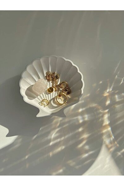 BigSale Διακοσμητικό πιάτο κοσμήματος από σκυρόδεμα Oyster |   Λευκό