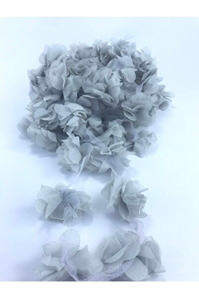 Hobigram Açık Gri Gül Lazer Kesim Gül Süsleme Paketleme Malzemesi 10 Adet Org...