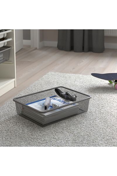 erorex Mesh storage box, dark grey, 42x30x10 cm