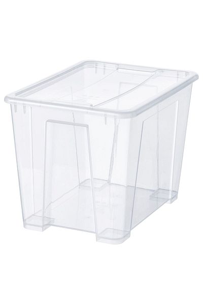 erorex Box with lid, transparent, 39x28x28 cm/22 l