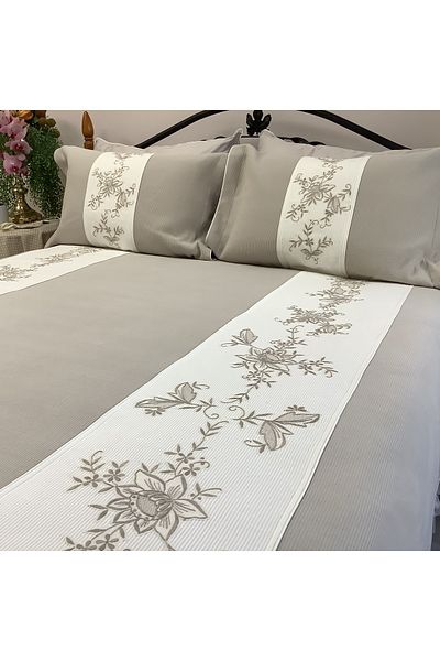 OYA home Hand Embroidered Mink Pike Set - 6 Pieces