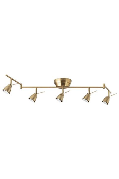 erorex Ceiling track, 5-spots, brass-colour