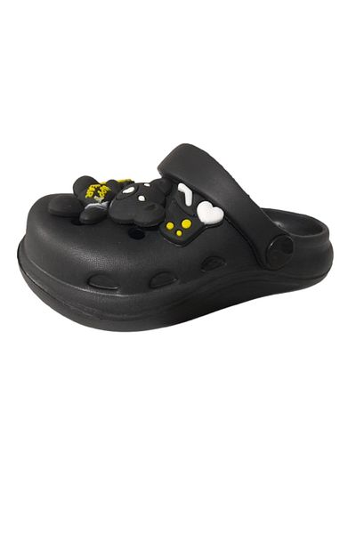 Akım Baby Kids Černá barva Teddy Bear Figured Protiskluzové ortopedické sandály Pantofle