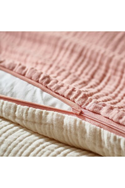 erorex 3-piece bedlinen set for cot, pale pink/beige, 60x120 cm