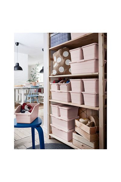 erorex Box with lid, pink, 19x26x15 cm