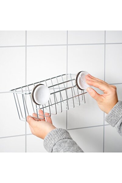 erorex Basket with suction cup, zinc plated, 24x11 cm