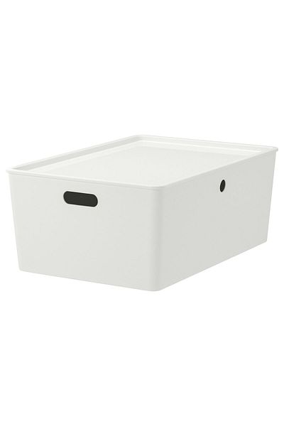 erorex Box with lid, white, 37x54x21 cm