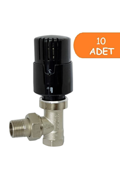 Eca 10 Adet ECA TRV4 Termostatik Düz Radyatör Valfi Petek Vanası Siyah 802120117