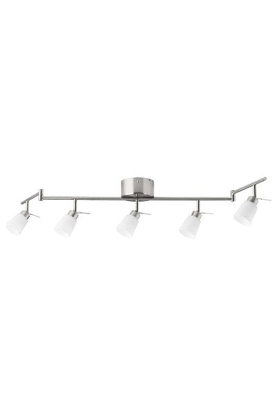 erorex Ceiling spotlight with 5 spots, nickel-plated