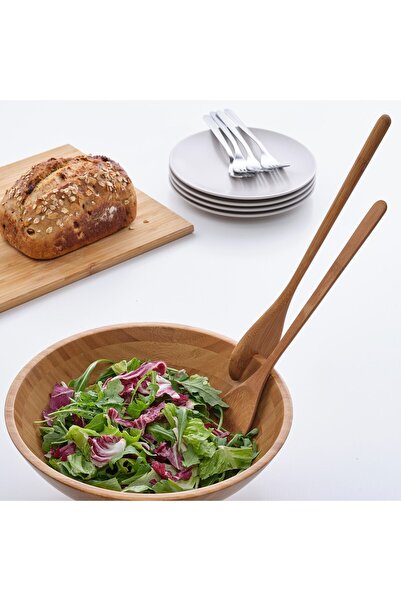 erorex 2-piece salad servers set, bamboo