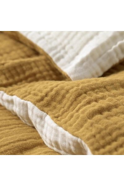 erorex 3-piece bedlinen set for cot, dark yellow/beige, 60x120 cm
