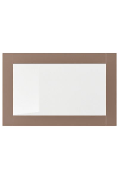 erorex باب زجاجي، رمادي فاتح-بني/زجاج شفاف، 60×38 سم