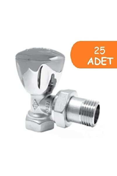 Eca 25 Adet ECA RV3 1/2 Köşe Radyatör Valfi Krom Kaplamalı Petek Havlupan Van...