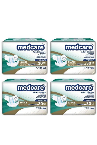 MEDCARE Adult Patient Diapers Xlarge Premium Special Series (Extra Large Size) 120 Pieces