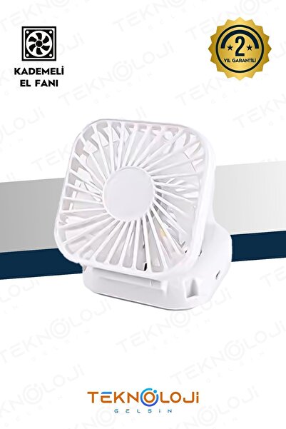 Teknoloji Gelsin El Fanı Mini Masaüstü Ve Boyun Askılı Fan Portatif Şarjlı 3 Kademeli Vantilatör Soğutucu