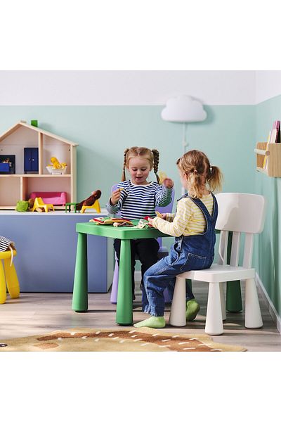 erorex Children's table, in/outdoor/bright green, 77x55 cm