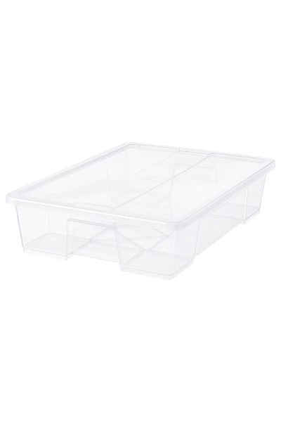 erorex Box with lid, transparent, 79x57x18 cm/55 l