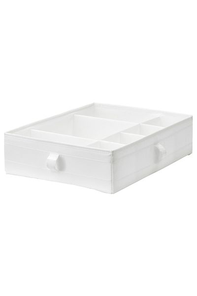 erorex Box with compartments, white, 44x34x11 cm