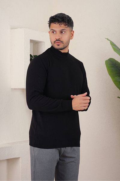 İDS COLLECTİON Men's Half Turtleneck Collar Knitwear Sweater