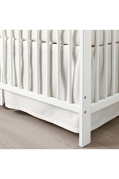 erorex Cot skirt, dotted/white, 60x120 cm