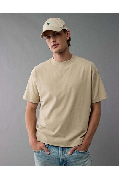 AMERICAN EAGLE تي شيرت جيرسيه من الجلد المدبوغ من AE Boxy