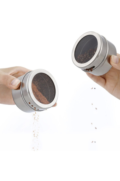 Weather Forecast 9-Piece Table Top Magnet Stainless Steel Spice Rack Set Cin220x