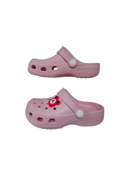 Akım Baby Kids Pink Color Teddy Bear Figured Anti-Slip Orthopedic Sandals Slippers