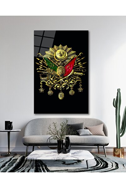 BestSanat Osmanlı İmparatorluğu Arması Cam Tablo