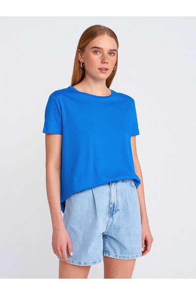 Dilvin 3471 Crew Neck Basic T-Shirt-Dark Saks