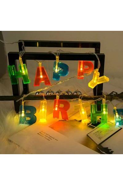 Generica Battery operated happy birthday light string
