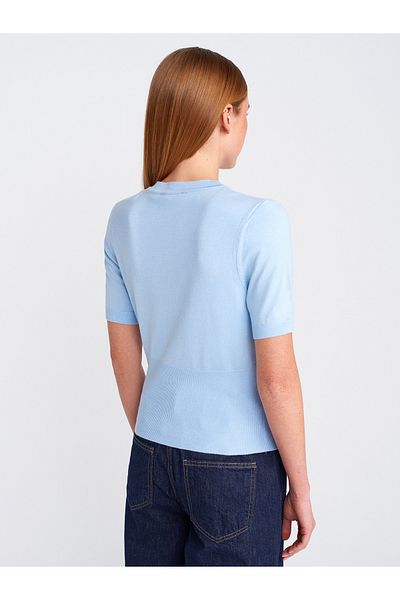 Dilvin 60965 Tricoturi cu nasturi cu gâtul turnat Cardigan-albastru închis