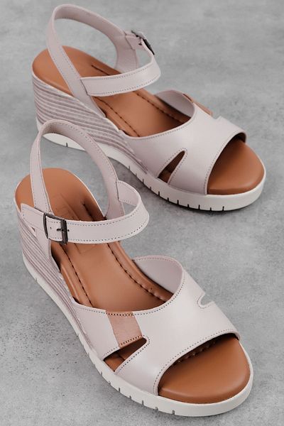 Lal Shoes & Bags Nobody Gray Genuine Leather Heeled Sandals - Ankle Strap Shoes
