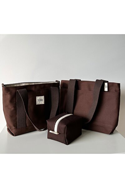 Sowa Collection 3'lü Set Sowa Collection Kanvas Çıtçıtlı Kadın El Ve Omuz Çan...