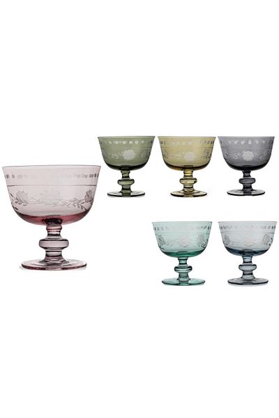 Mikasa Moor 6-Piece Mixed Colorful Floral Ice Cream Bowl
