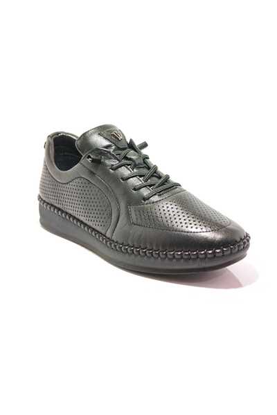 Voyager Z094 Чорні жіночі шкіряні повсякденні туфлі