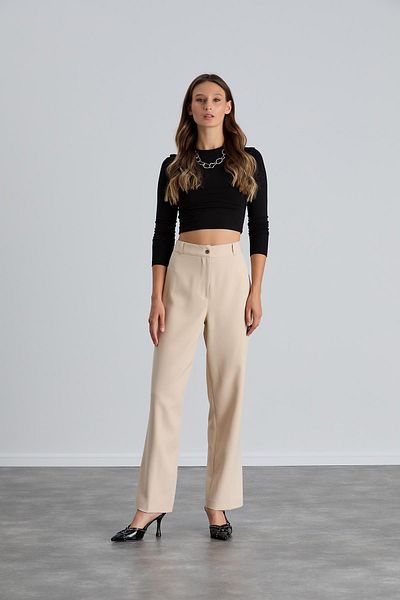 Işşıl Işil 4550-High Waist Pocketless Palazzo Pants